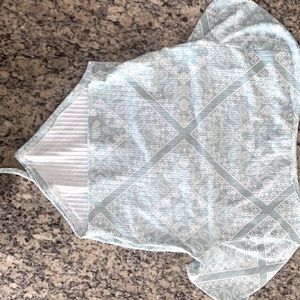 Dusty Blue retro vintage Bandanna pattern crop top